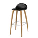3D Bar Chair, Wood Base Oak, 65 cm, Hirek Black
